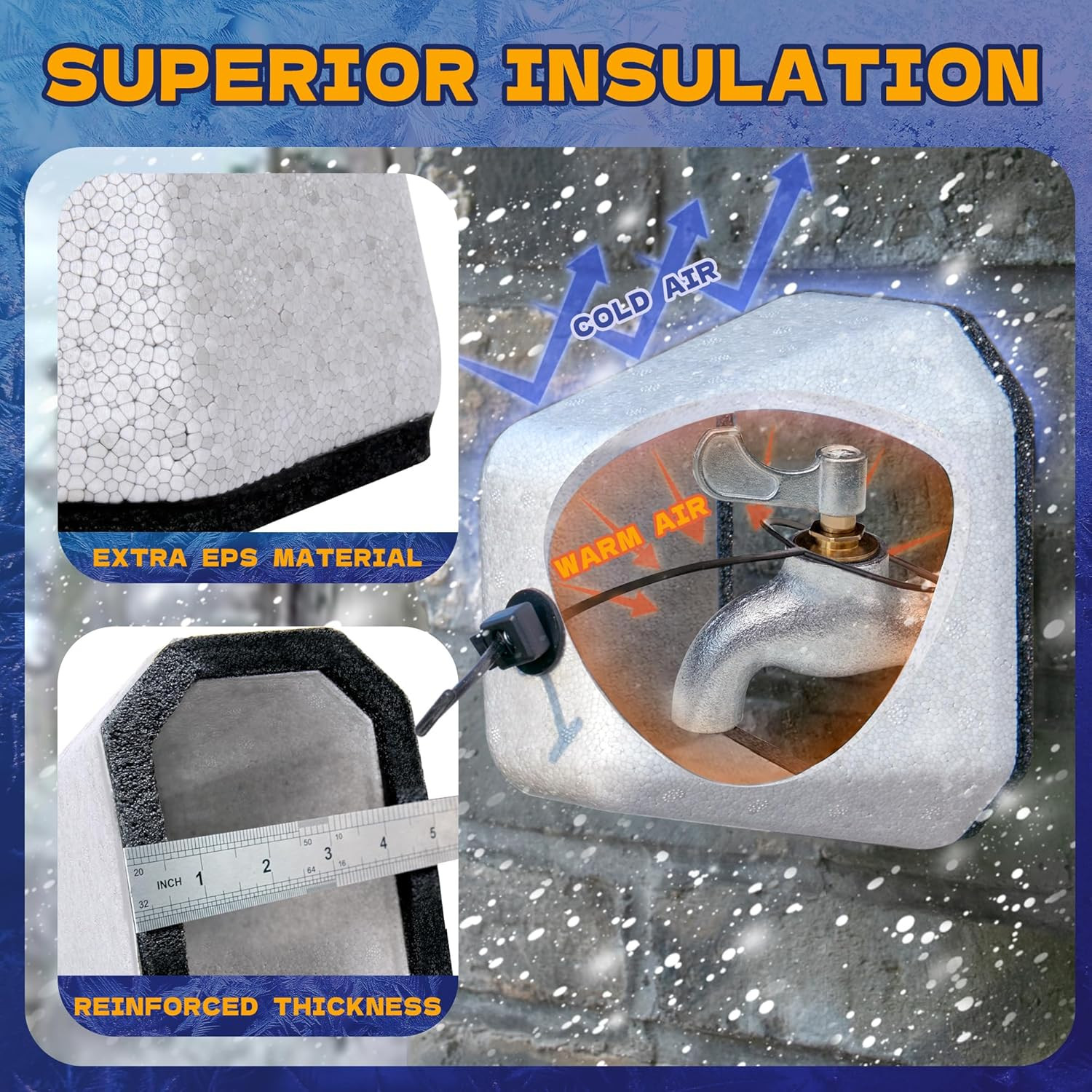 Outdoor Faucet Covers for Winter 2 Pack, Reusable Outdoor Hose Bib Cover gallery