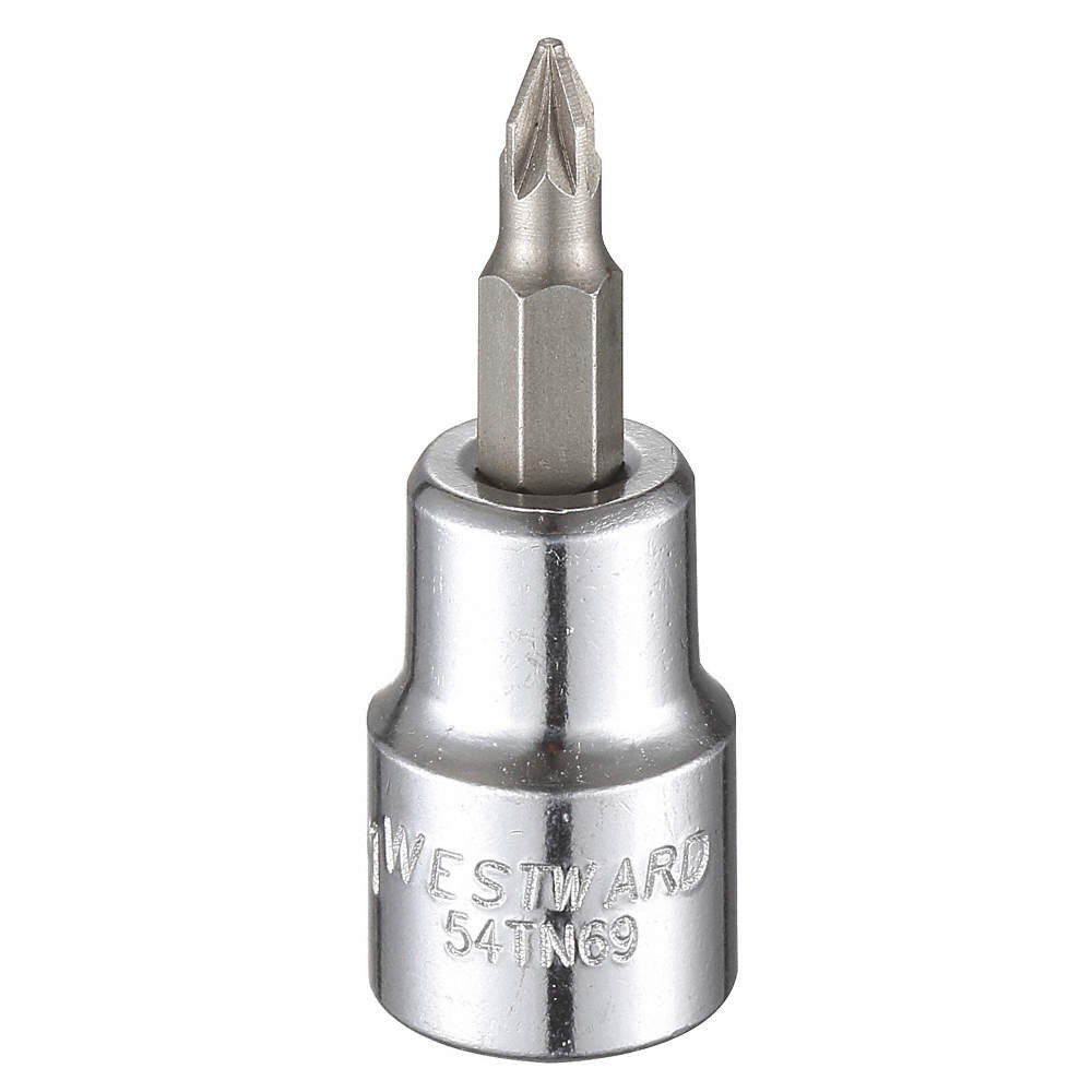 WESTWARD 54TN69 Socket Bit, Steel, 3/8 in, TpSz #1 54TN69 gallery