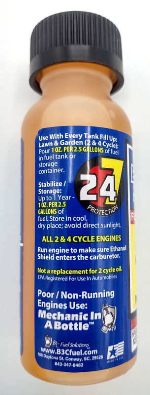 Ethanol Shield Fuel Stabilizer 2 ounces Boosts Octane Use in 2 & 4 Cycle Engines gallery