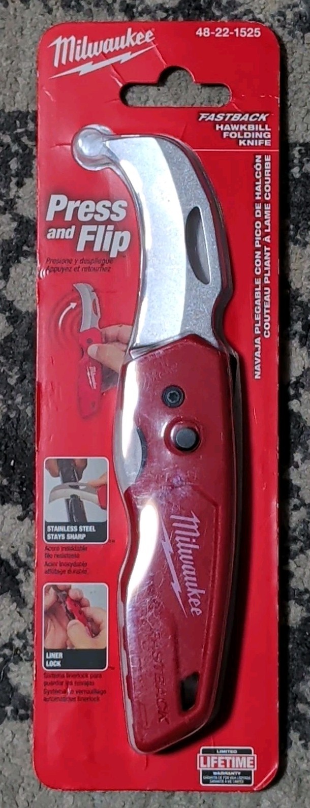 Milwaukee Fastback Hawkbill Folding Knife (48-22-1525) gallery