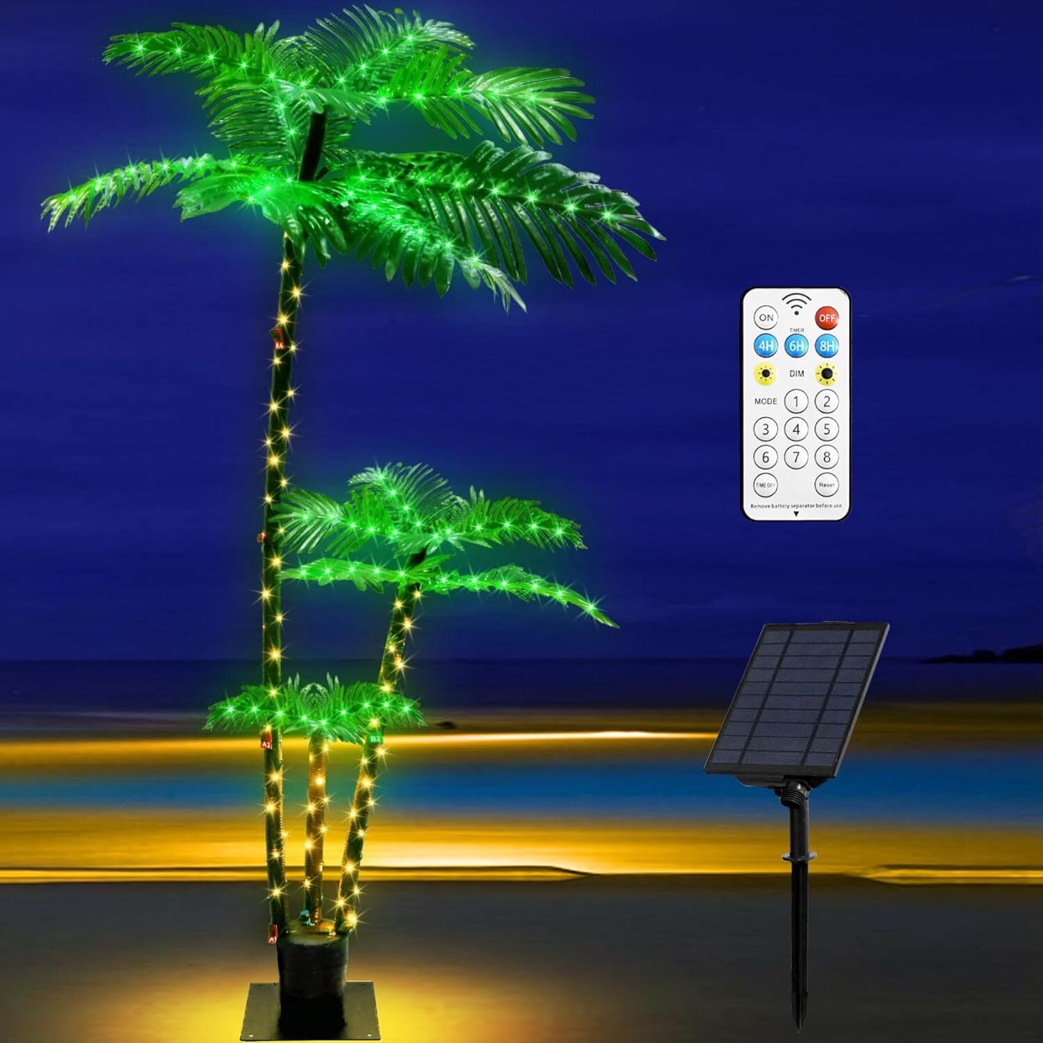 6FT LED Solar Lighted Artificial Palm Tree, Outdoor Christmas Yard Pool Decor gallery