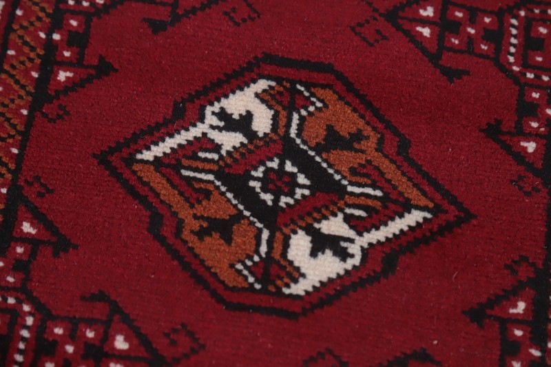 Geometric 6 ft Narrow Runner Rug Red Wool Hand-knotted Oriental Carpet 2x6 gallery