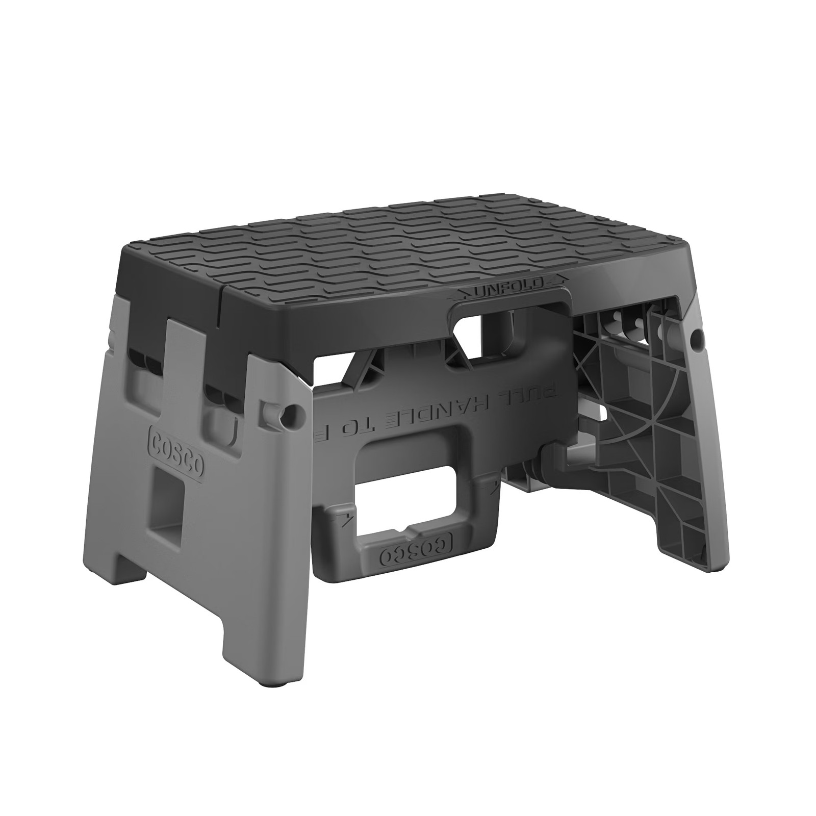 COSCO 1-Step Plastic Folding Step Stool Type 1A 300 lb Capacity Black Gray gallery