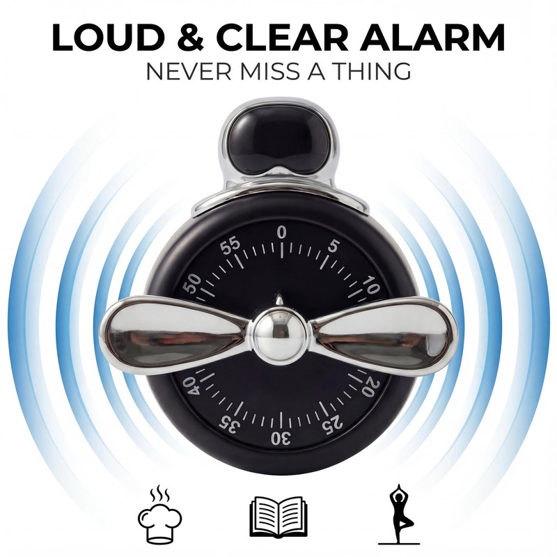Visual Timer, Cute Magnetic Mechanical Kitchen Timer for Cooking, No Batterie... gallery