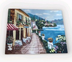 ceramic tile mural backsplash. Corinth villa terrace Sea View 14 X 11 Felt Back