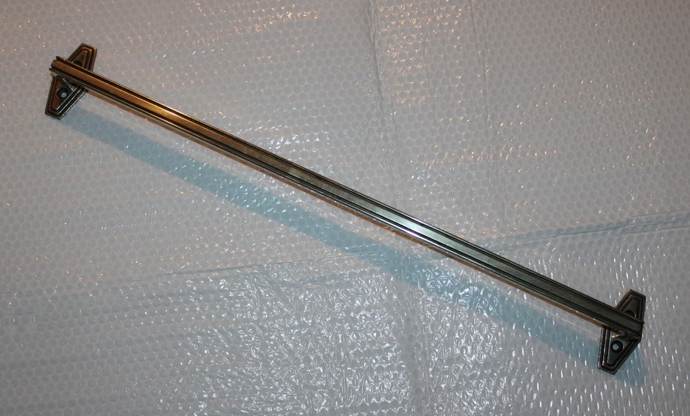 Antique Towel Bar 1920's Solid White Brass / Nickel Silver 27 5/8 Inch 3 lb 9 oz