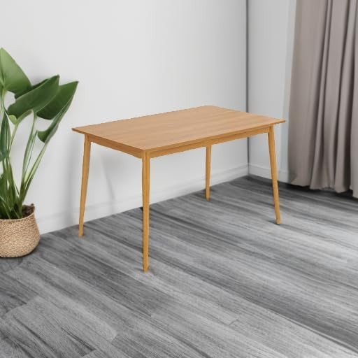 Modern Dining Table 47 Inch Kitchen Table W/ Solid Wood Leg Oak Finish Dinner gallery