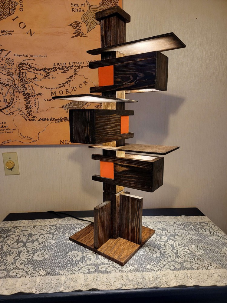 Frank Lloyd Wright Inspired Table Lamp Hand made Taliesin Style