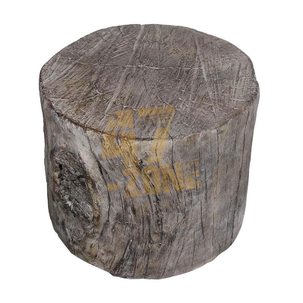 Cement Round Tree Stump Stool Medium Brown Indoor Outdoor Tabletop Home Decor gallery