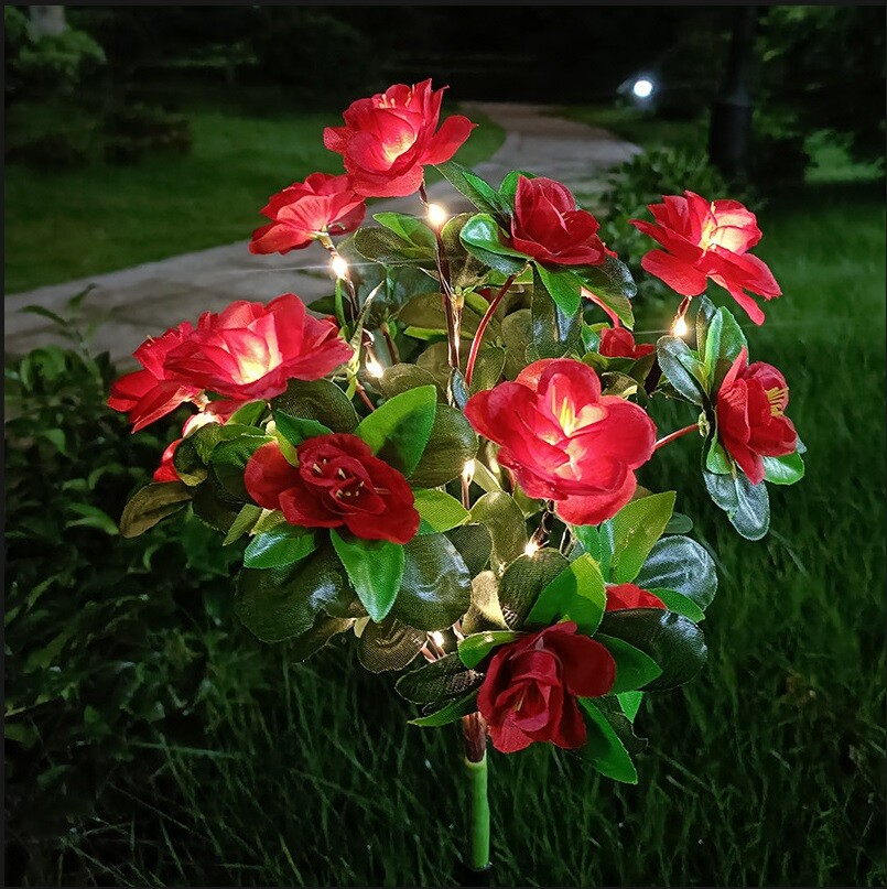 Outdoor Solar Lights Garden Waterproof Flower Lights Landscape Yard Stake Decor gallery