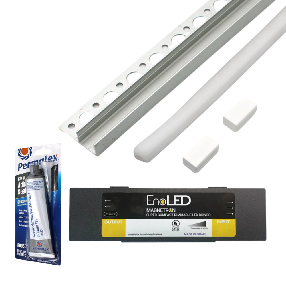 Warm White 3000K LED Tile Edge Light Strip Kit 24V Nicho Series Indoor Use gallery