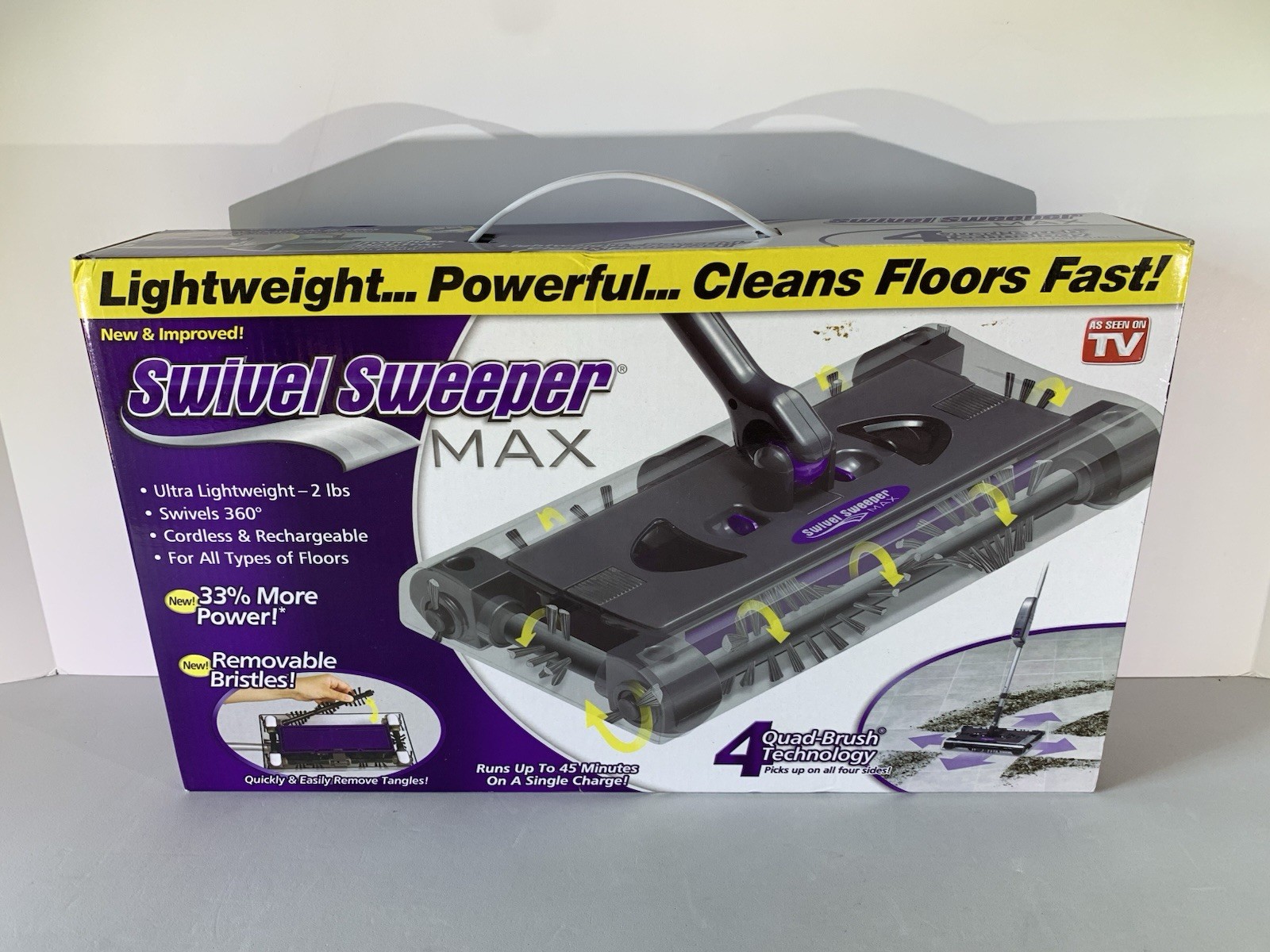 Swivel Sweeper Max Cordless & Rechargeable 4 Quad Brush Lightweight - New In Box gallery