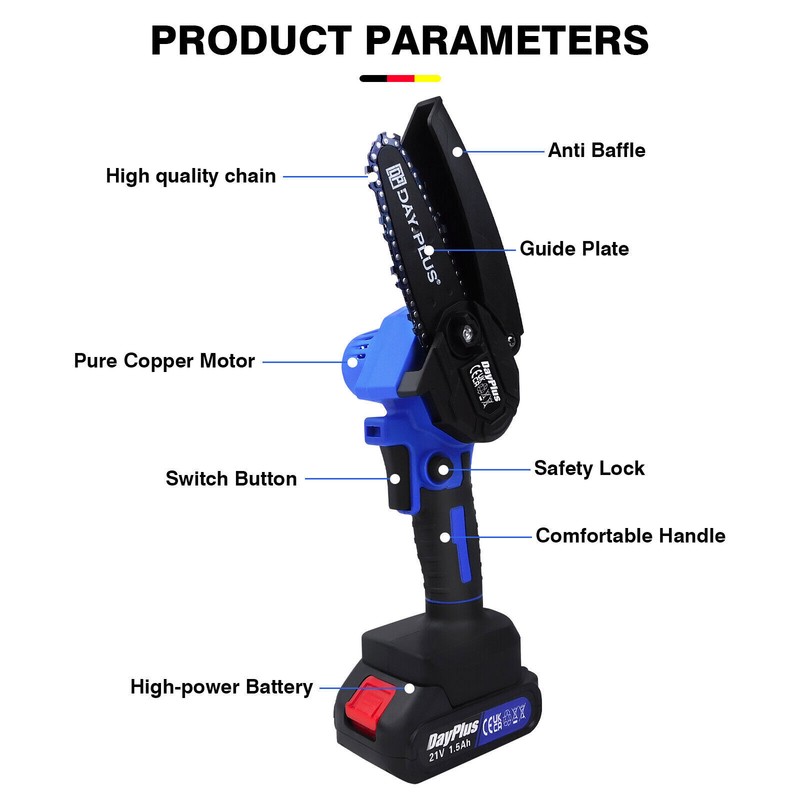 4/6＂Mini Handheld Brushless Chainsaw Cordless Chain Saw Wood Cutter Rechargeable gallery