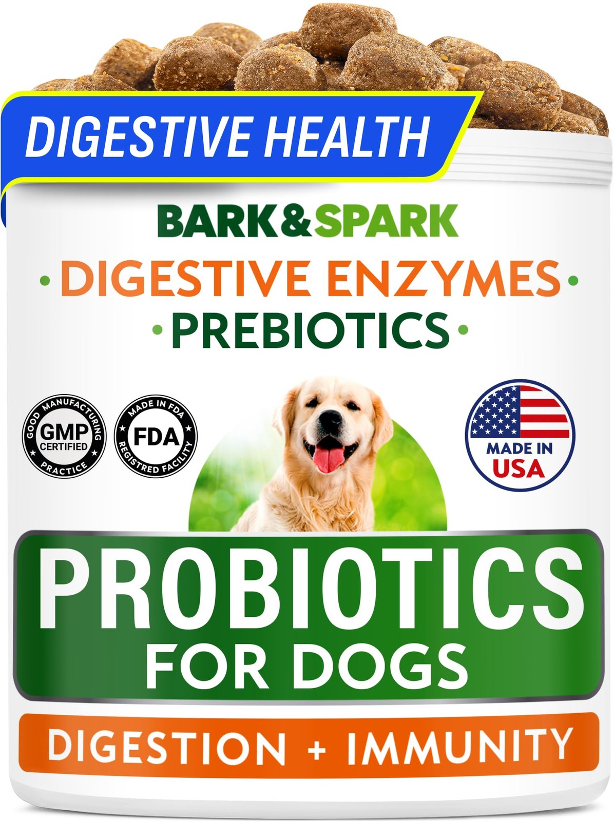 BARK&SPARK Probiotics for Dogs Digestive Health w/Enzymes - Diarrhea Gas gallery