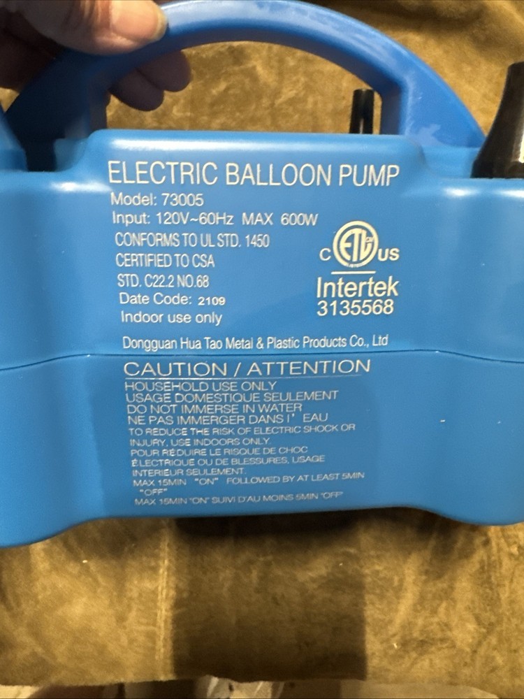 INTERTEK ELECTRIC BALLOON PUMP