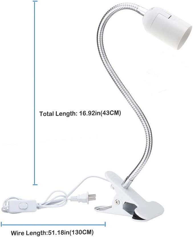 Flexible Gooseneck ClipOn Cable Desk Lamp Holder Cord Light Base without E27Bulb gallery