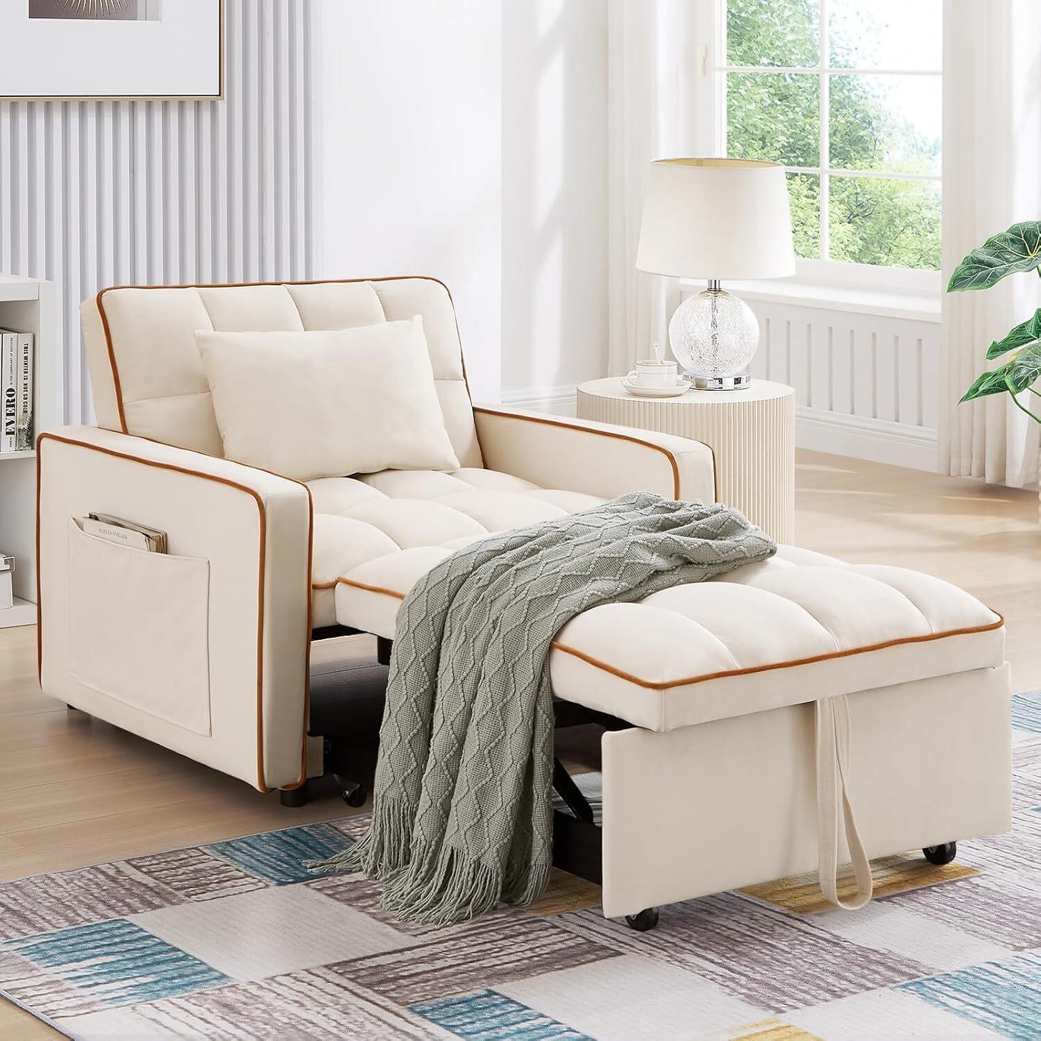 Sofa Bed Chair 3-in-1 Convertible Chair Bed Folding Single Recliner Sleeper Sofa gallery