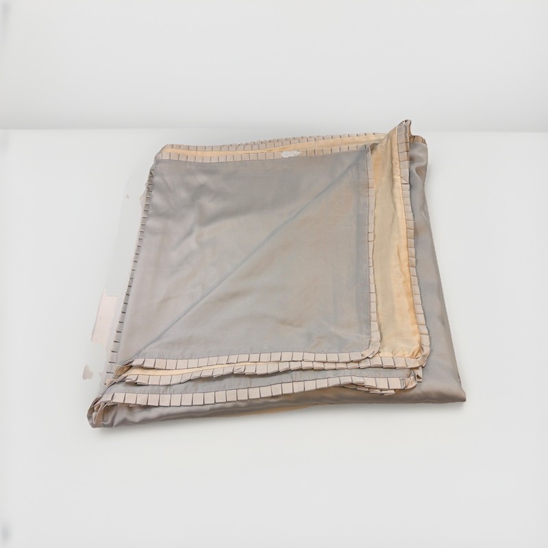 Buffy Breeze 100% LYOCELL cooling Queen Duvet Cover W/Pleats Grey & Tan MINT! gallery