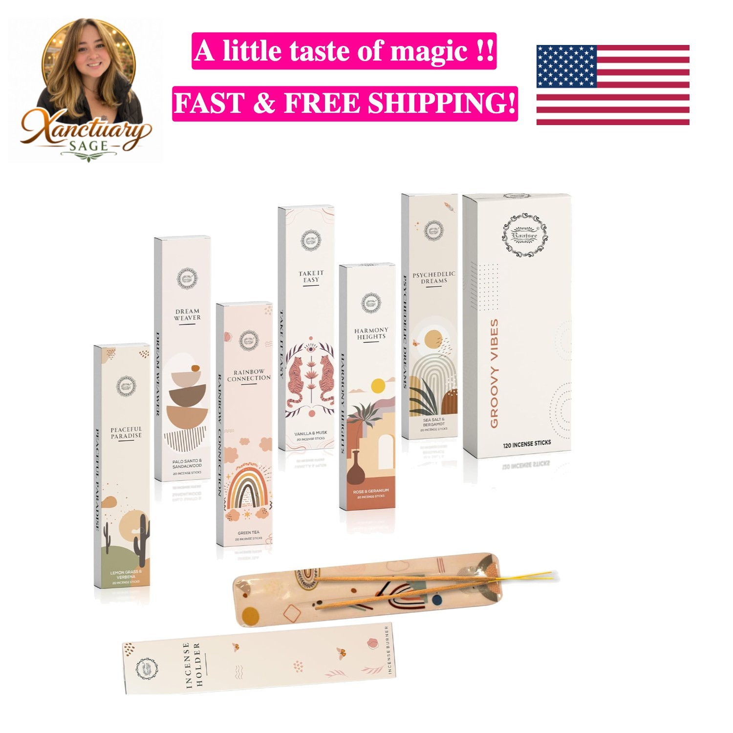 Luxury Aromatherapy Incense Stick Set - 120 Natural Sticks with Holder for Gifts gallery