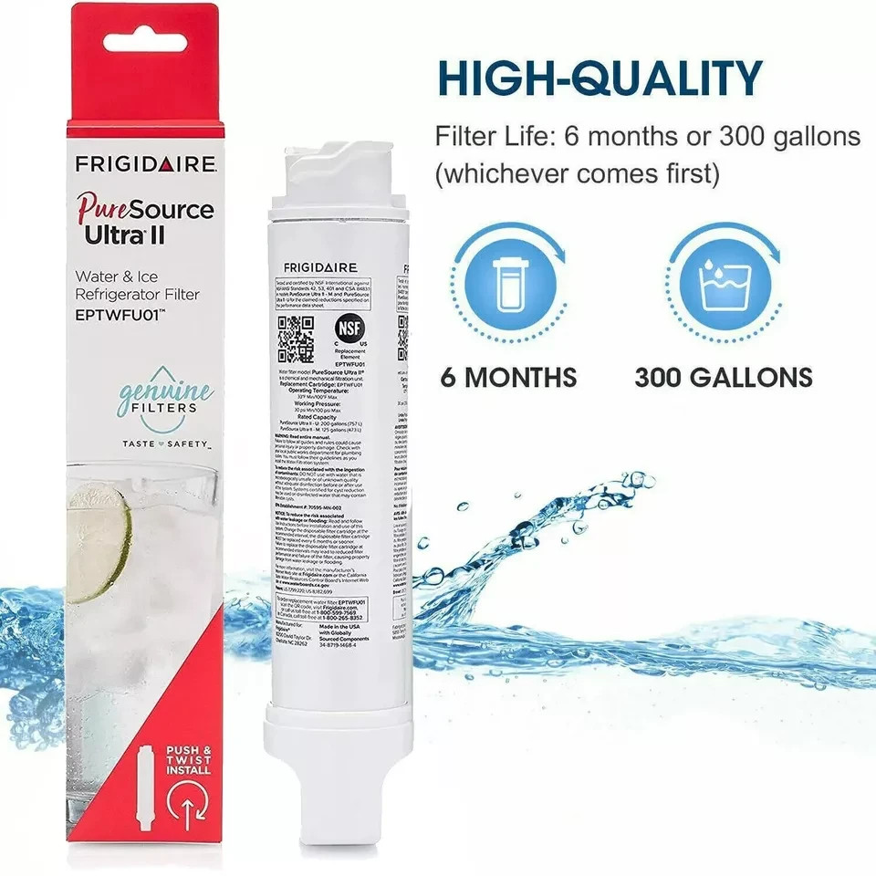 2 PACK NEW Frigidaire EPTWFU01 Pure Source Ultra II Refrigerator Water Filter gallery