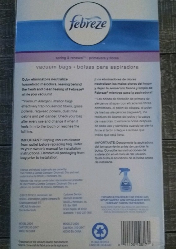 Febreze Vacuum Bag Replacement Dirt Devil U 29D6 Premium Allergen Filter gallery