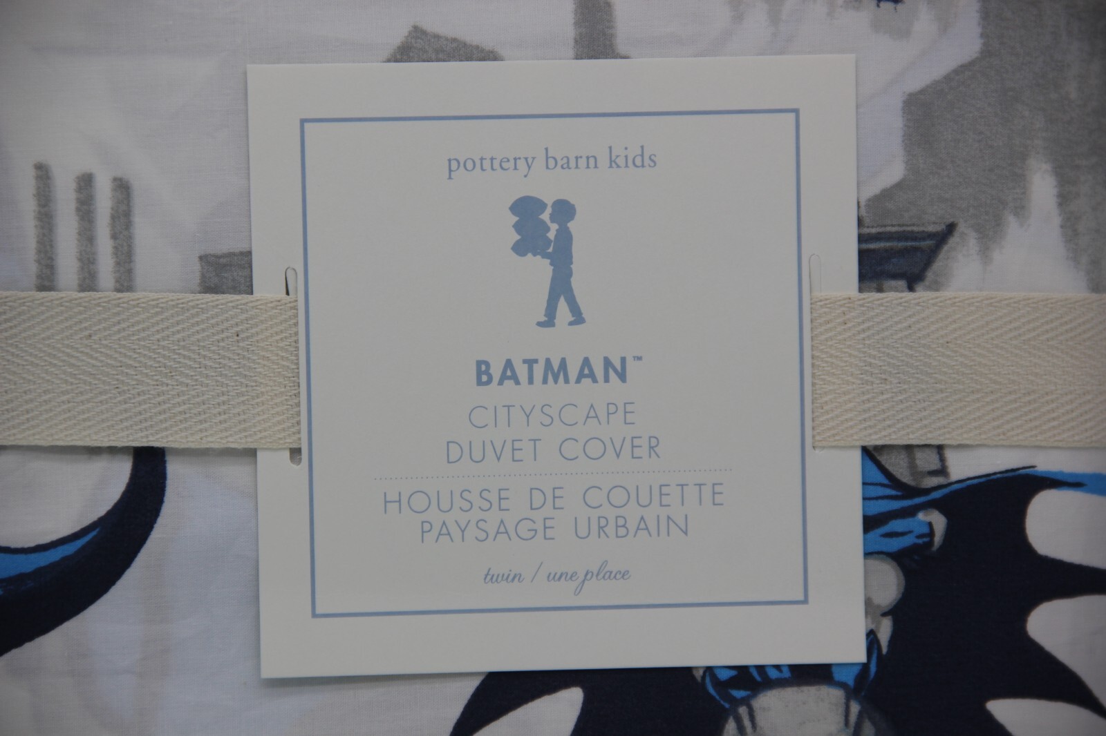 Pottery Barn Kids Batman DC Comics Cityscape Duvet Cover Twin NWT $89 gallery
