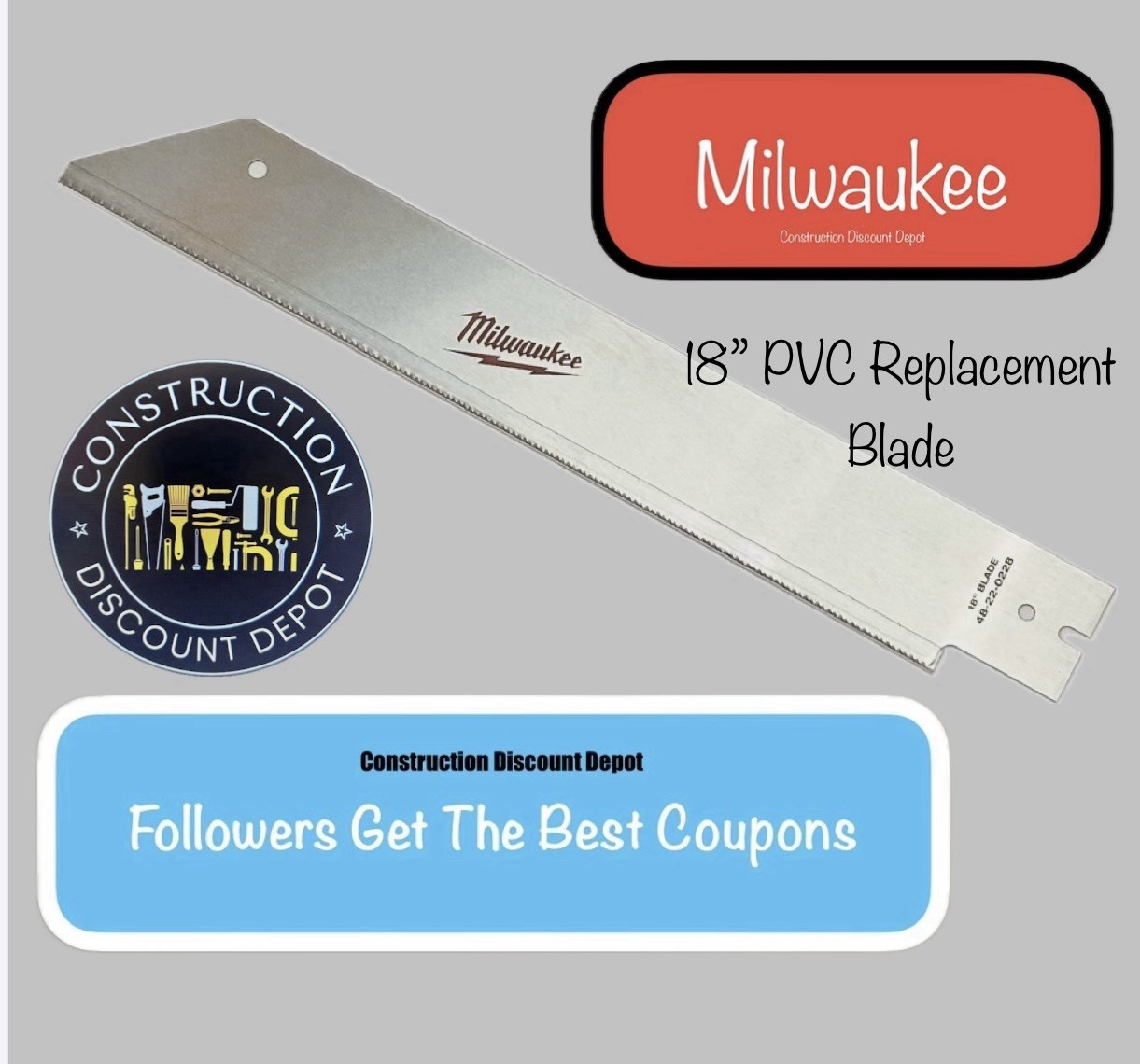 Milwaukee Tool 48-22-0228 PVC ABS Hand Saw Replacement Blade 18" gallery