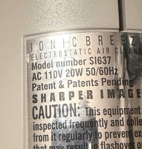 SHARPER IMAGE Ionic Breeze Air Purifier Ionizer S1637 Filter Coil Element gallery