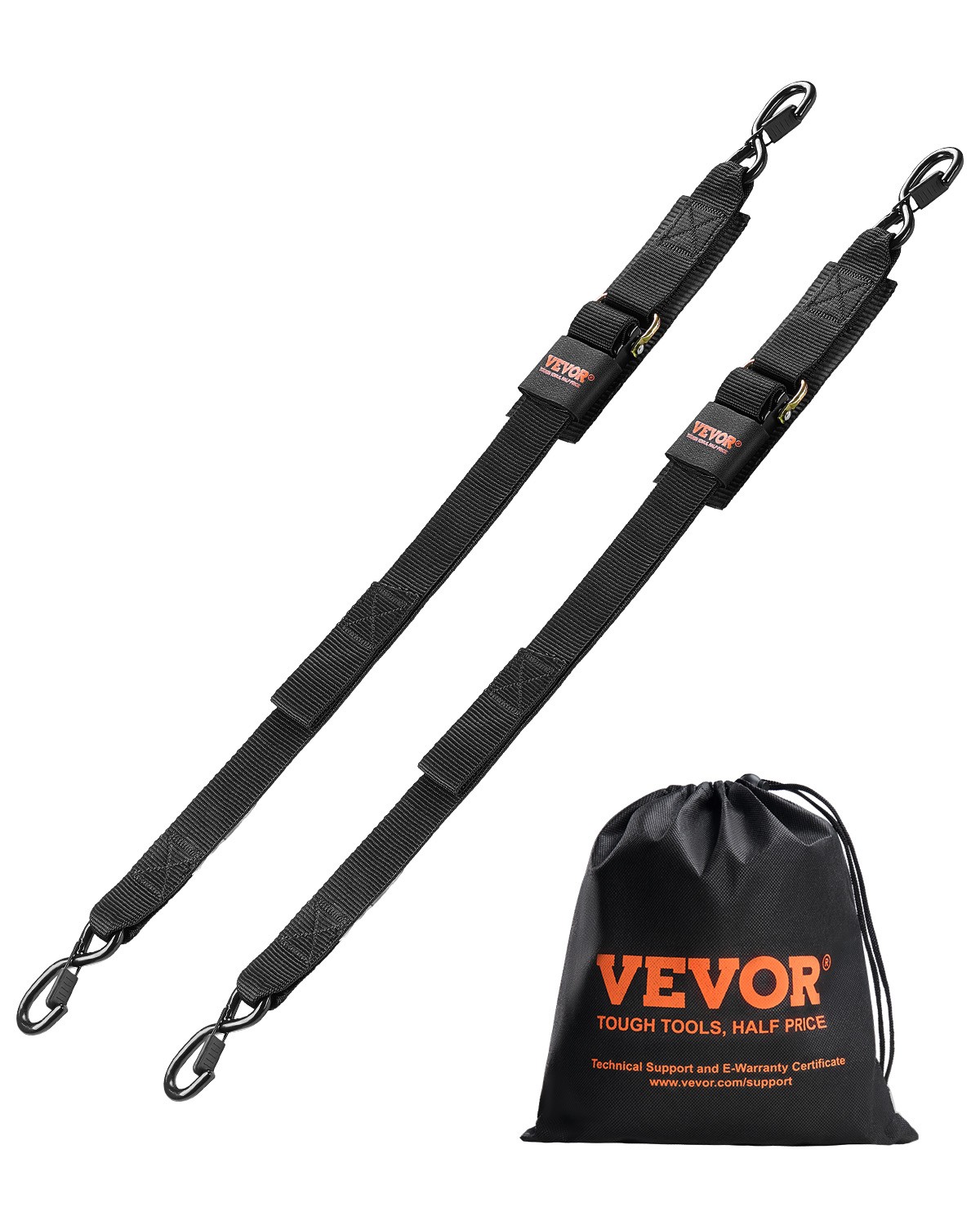 VEVOR 2 Pack Retractable Ratchet Straps 2" x 4' Trailer Tie-Down Straps 500 lbs gallery