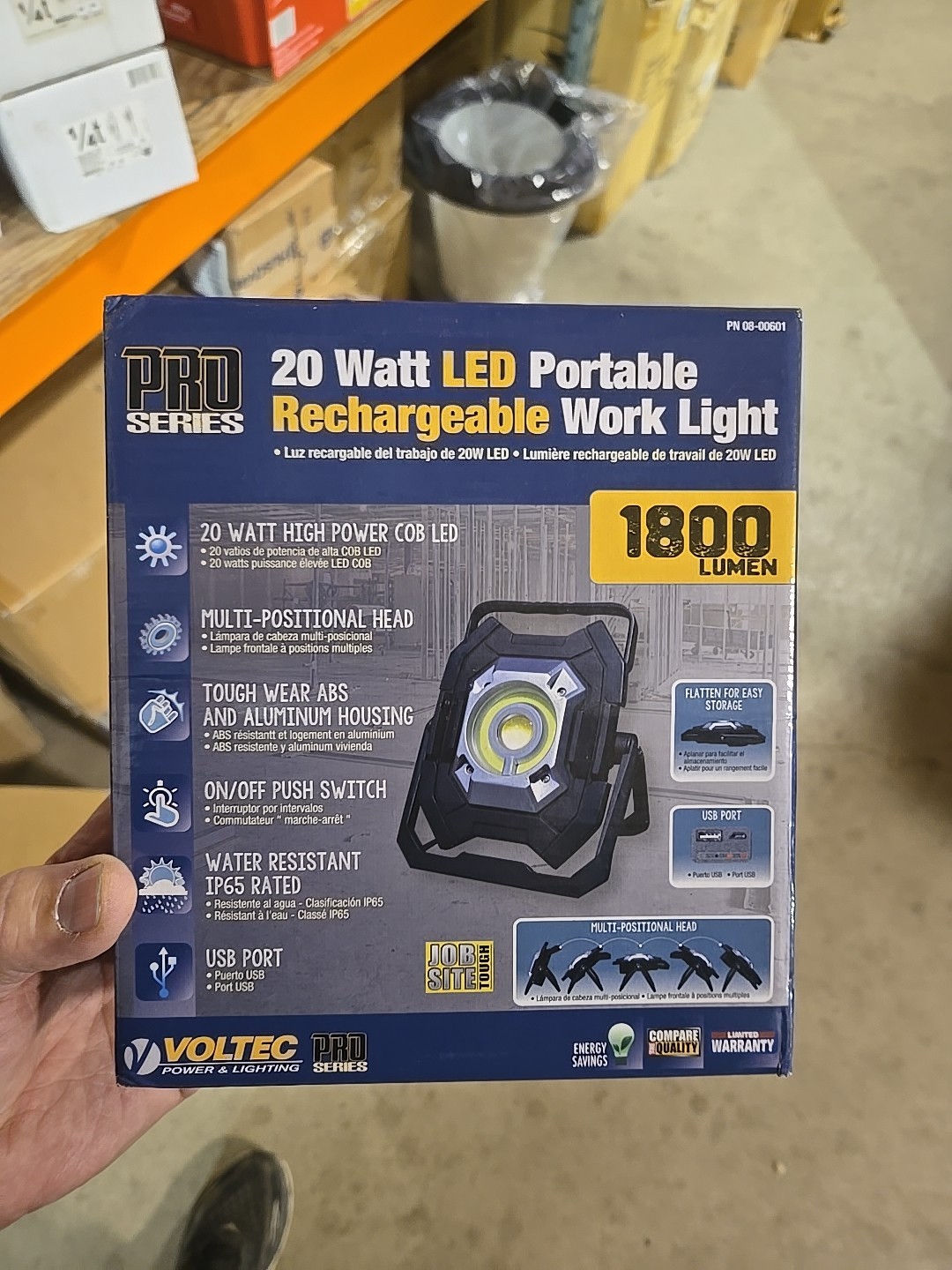 Voltec 1800 Lumen (20W) Rechargeable Led Portable Work Light gallery