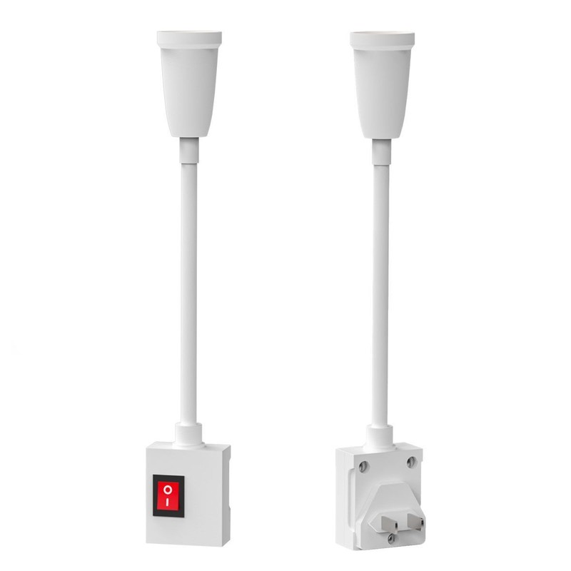 Flexible E27 Light Bulb Holder Extension Socket Adapter Plug in On/Off Switch US gallery