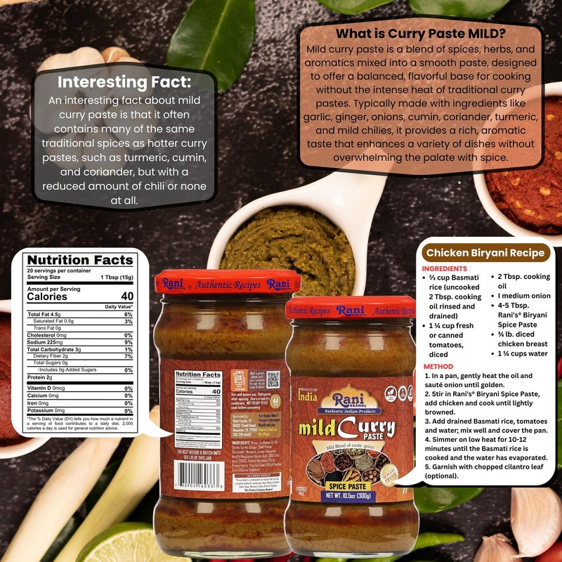 Rani Curry Paste MILD (Spice Paste) 10.5oz (300g) Glass Jar gallery