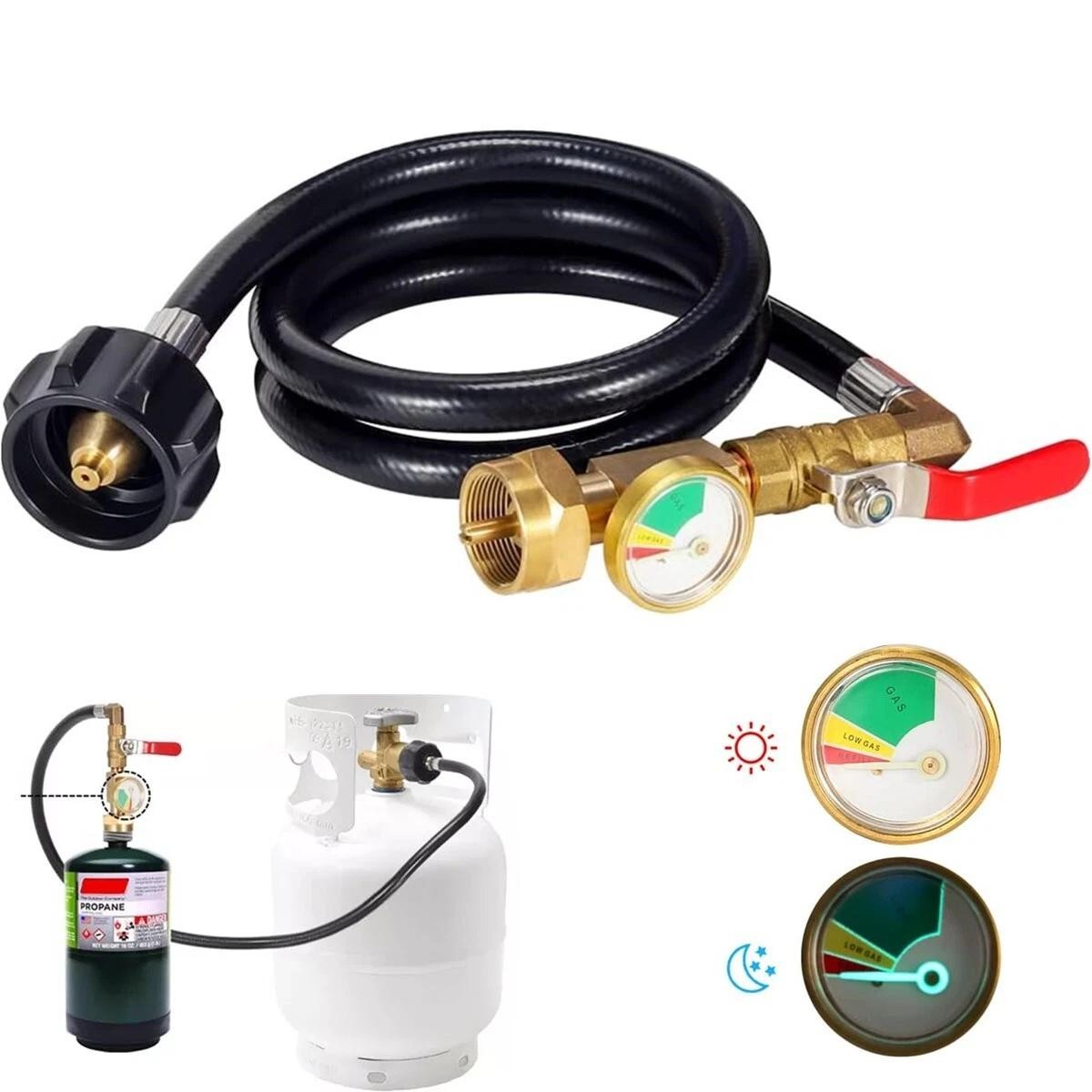 1LB To 20LB 40'' Propane Refill Adapter Extension Hose With Gauge On-Off Control gallery