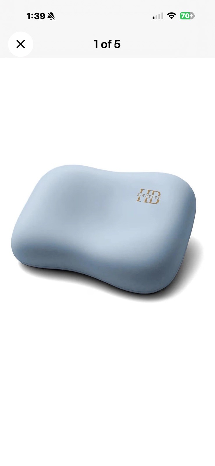 HighBeds Cervical Neck Pillow BASF Memory Foam Ergonomic Side Sleeper Blue gallery