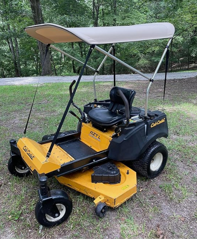 CRO 'Narrow Track' Zero Turn Mower Sun Shade - Blocks UV/Rain/Sun - Beige gallery