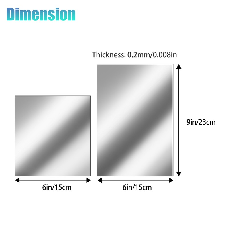 12Pcs 2-Size Self Adhesive Mirror Sheets Reflective Wall Sticker Film Home Decor gallery