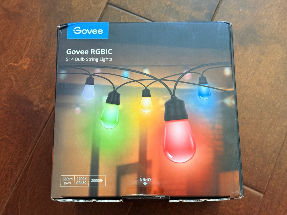 Govee S14 Bulb Outdoor String Lights, 48ft Smart RGBIC