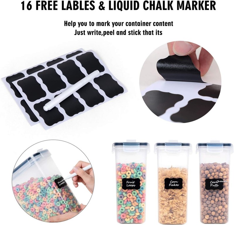 Cereal Containers Storage Set - 3 Piece Airtight Large Dry Cereal Container gallery