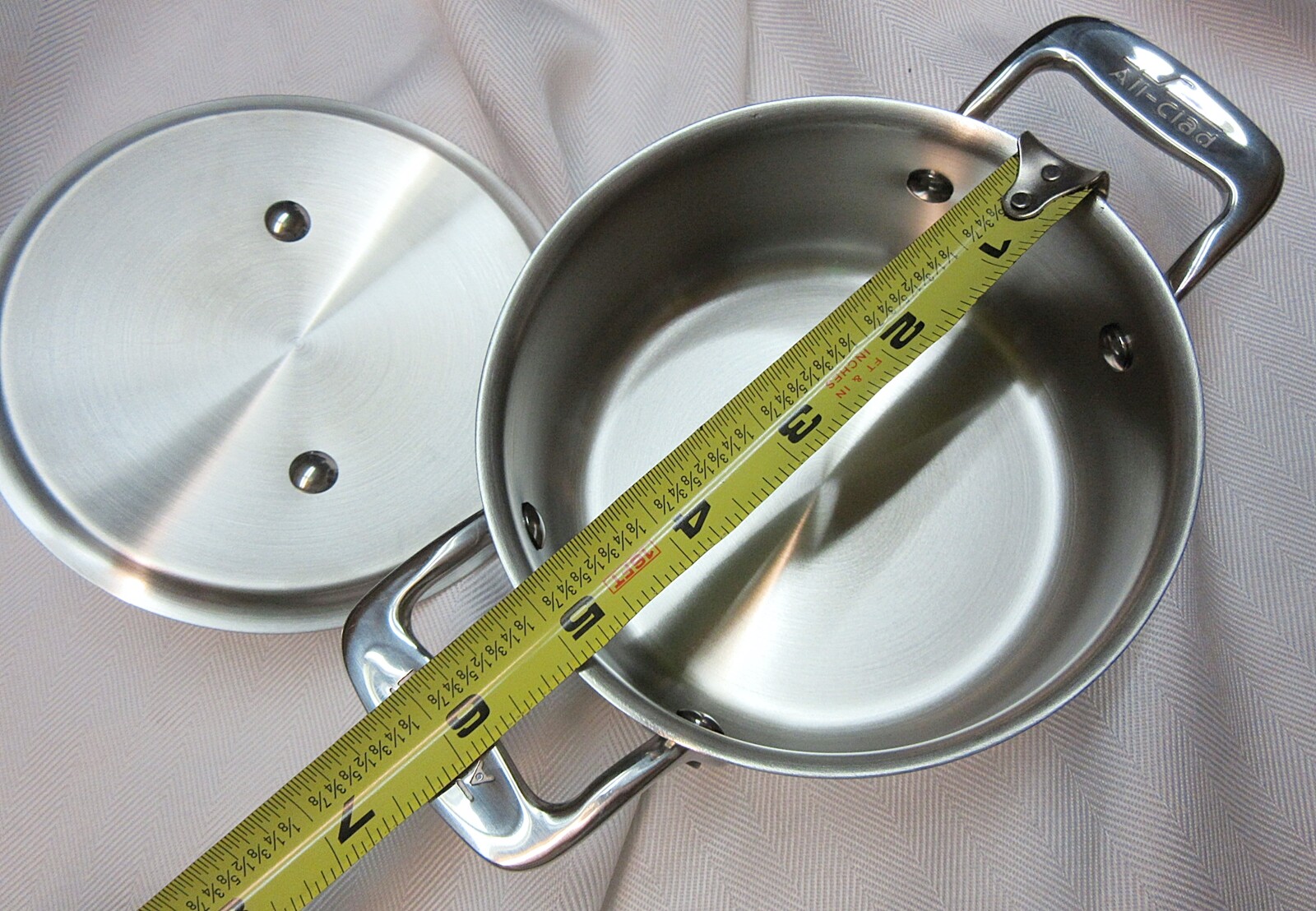 Two All-Clad Specialty Stainless Steel Ramekin with Lid Oven Broiler Safe 600F gallery