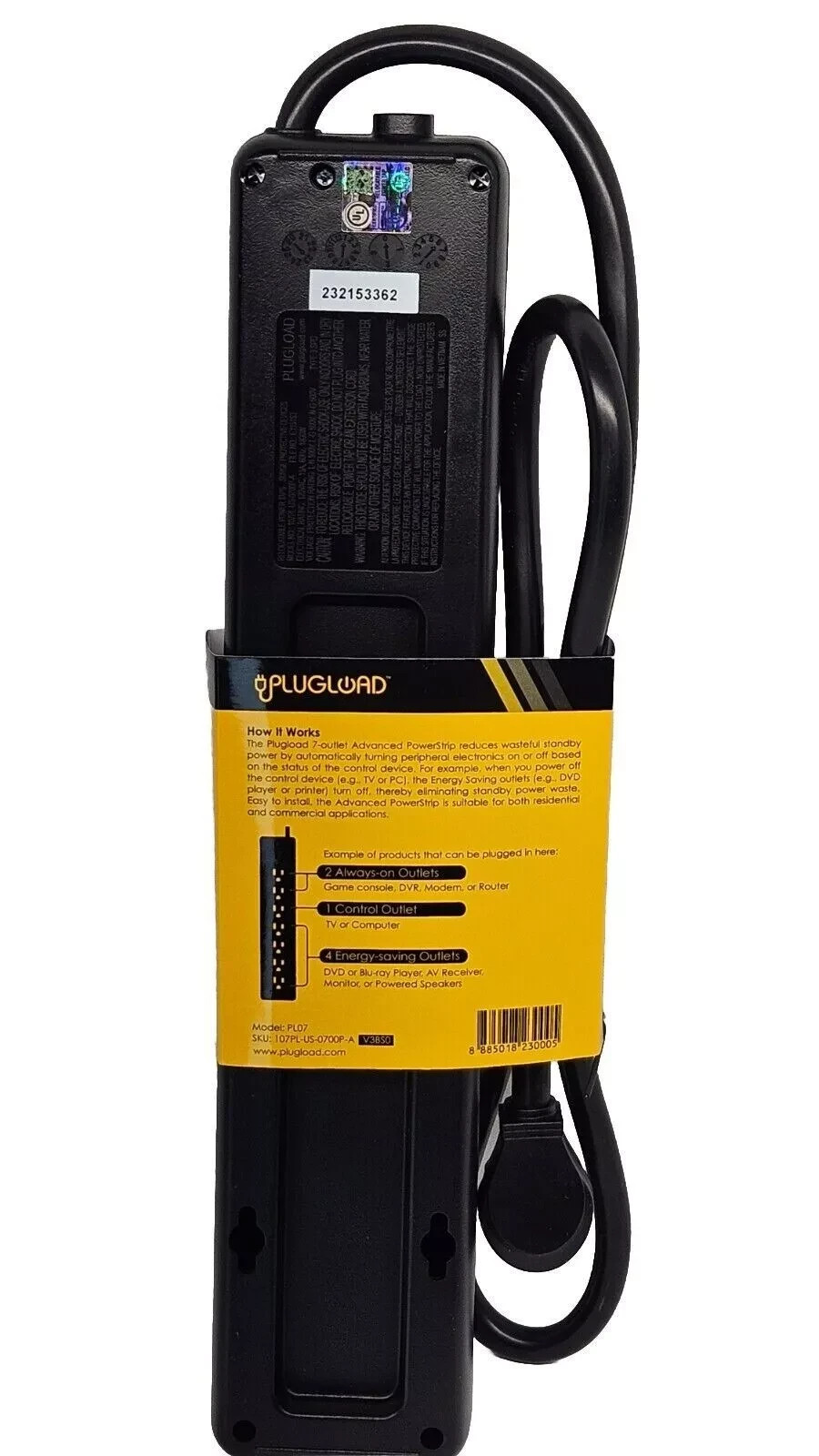 NEW 7 Outlet Energy Saving Advanced Power Strip Made By PlugLoad Heavy Duty gallery