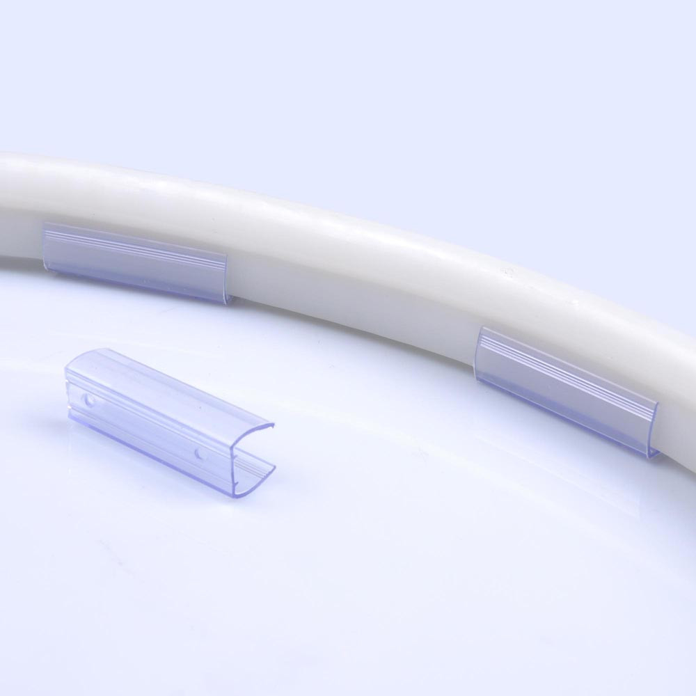 5/10/20Pcs Clear PVC Channel Mounting Holder for 9/16" LED Neon Flex Strip Light gallery