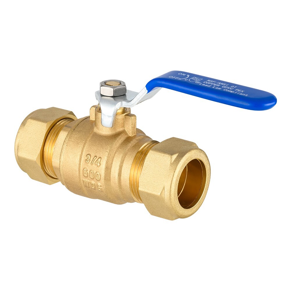 Efield1/2" or 3/4 Inch Compression Full Port Brass Ball Valve 600WOG Lead Free gallery