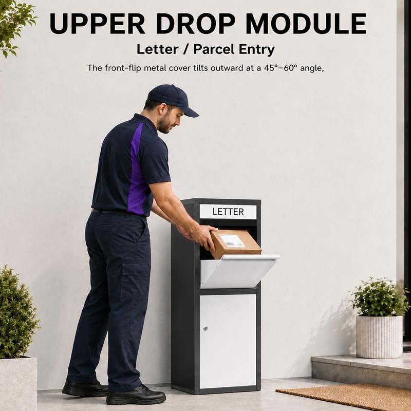 Package Delivery Boxes Galvanized Steel Parcel Mailbox with Key Lock & Hardware gallery