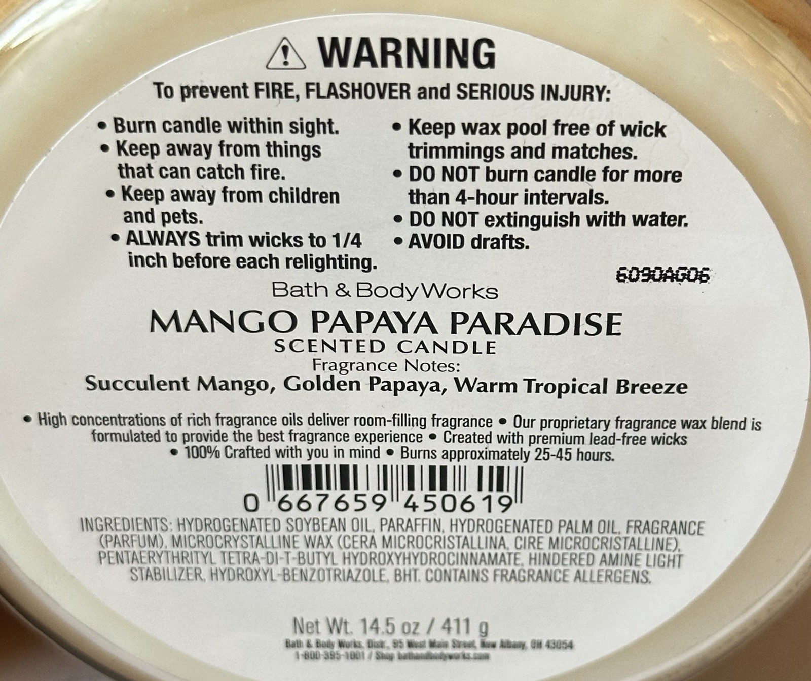 Bath And Body Works Mango Papaya Paradise Scented Candle 2 Jars New gallery