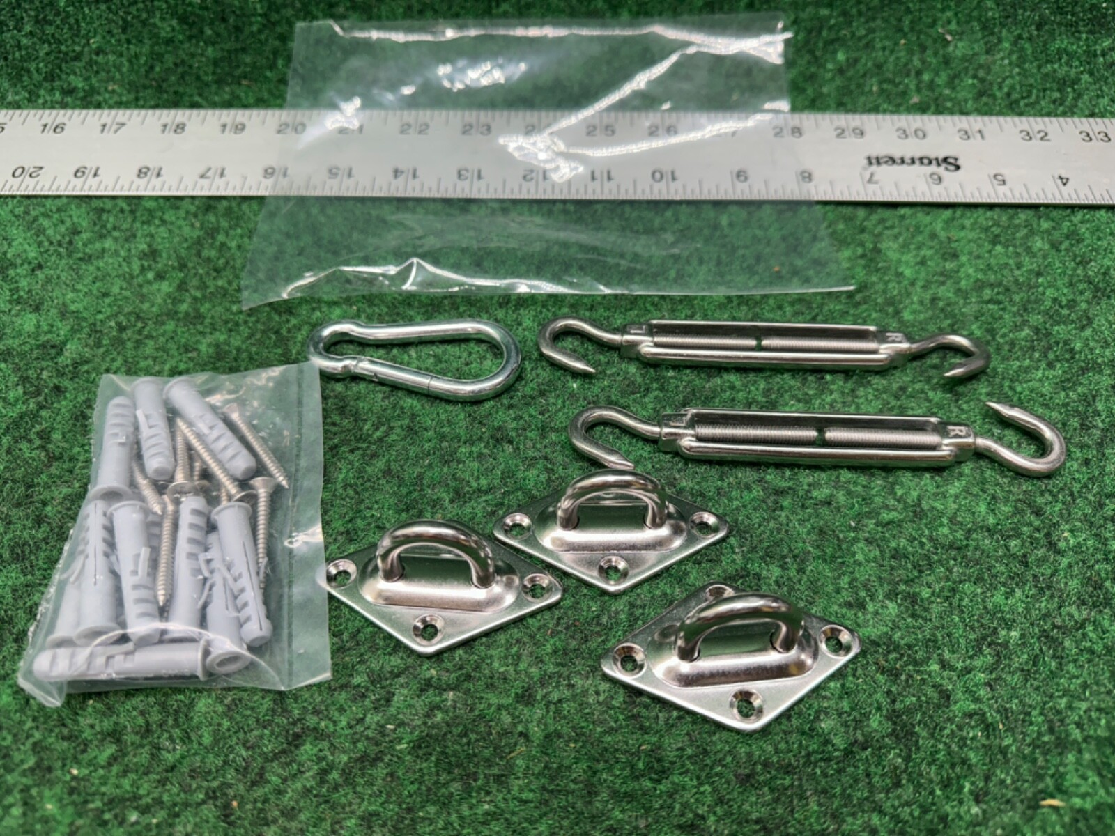 Colourtree Super Ring Stainless Steel Triangle Sun Shade Hardware Installat Kit gallery
