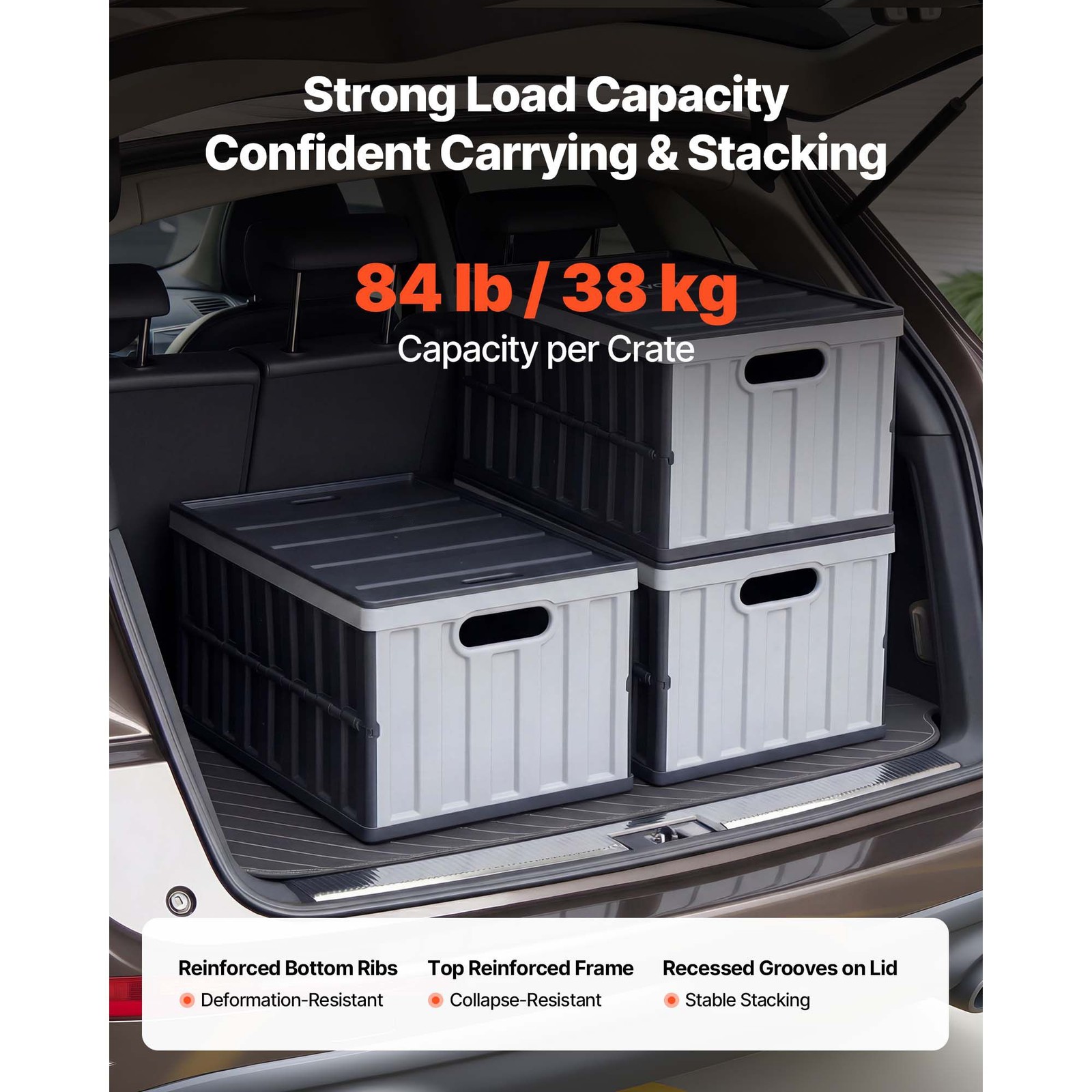 Stackable 65L Plastic Storage Bins 3-Pack 84lb gallery