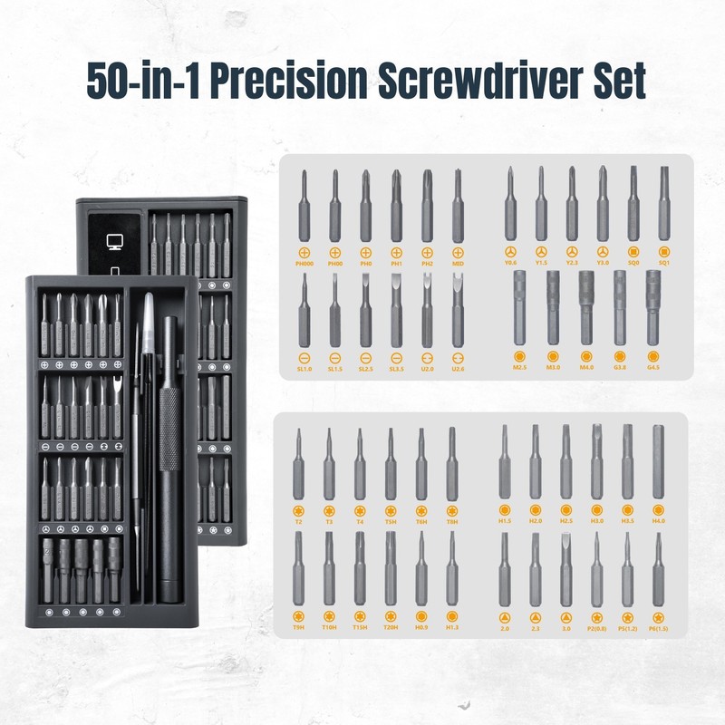 POWERTEC 50-in-1 Precision Screwdriver Set S2 Bits Magnetic Repair Tools gallery