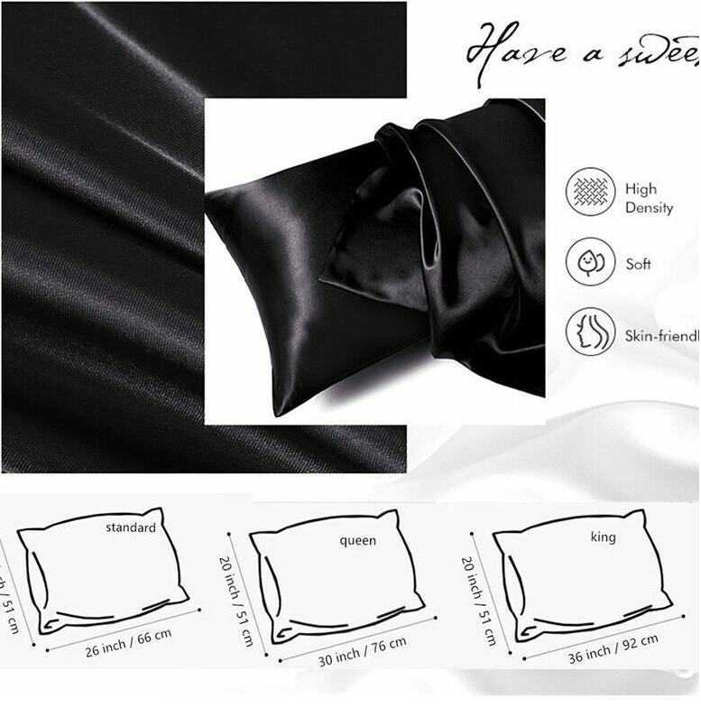 Pillowcase 2 Pack Silk Satin Comfortable Best for Hair Skin Pillow Case New gallery