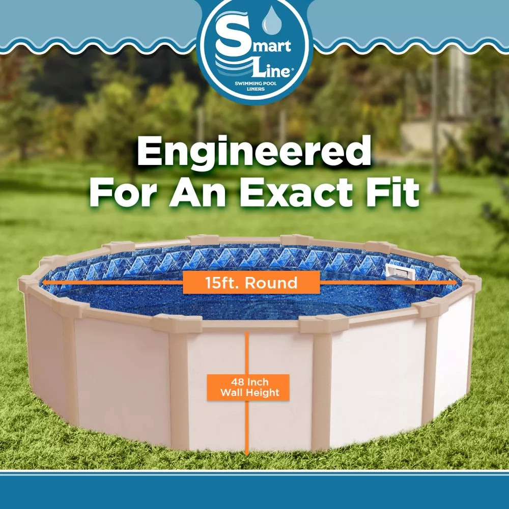 SmartLine Stone Harbor 25 Gauge Round Swimming Pool Unibead Liners - Choose Size gallery