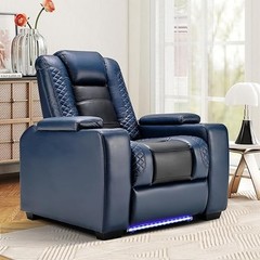 EBELLO PU Leather Home Theater Seating Electric Recliner w/ Adjustable Headrest
